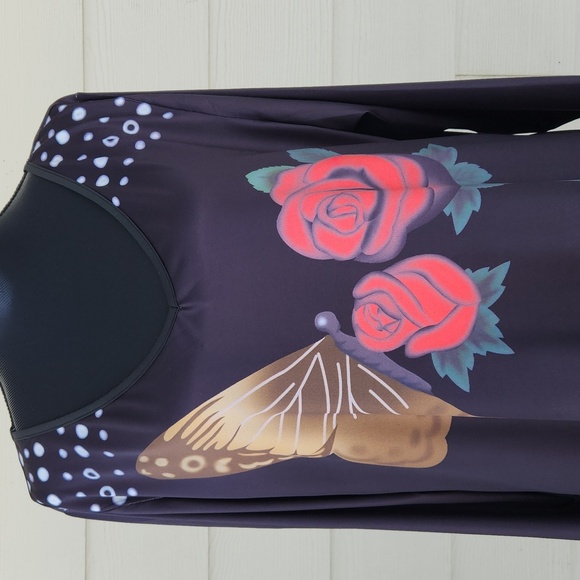 NEW Plus Size & Curve Butterfly Rose Print Above-the-knee ROSEGAL Dress (3X) - Picture 2 of 12